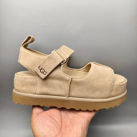 UGG Womens Sand Suede Platform Sandals - Picture 1 of 7